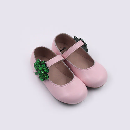 Cece shoes with interchangable holiday shapes (heart & shamrock)