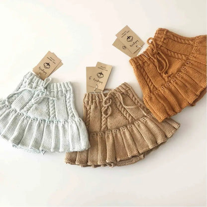 Sweater Skorts brown and tan (READY TO SHIP)
