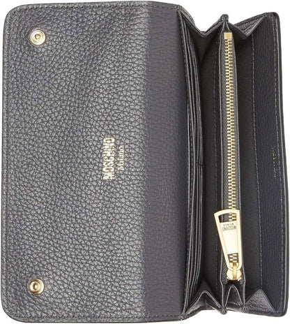 MOSCHINO Continental Leather Wallet GREY