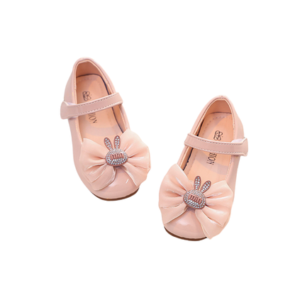 Pink bunny bling bow flats RTS
