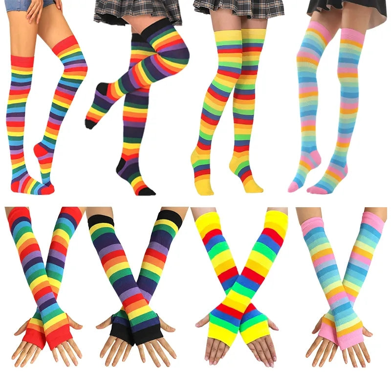 Rainbow socks/arm warmers bundle Adult