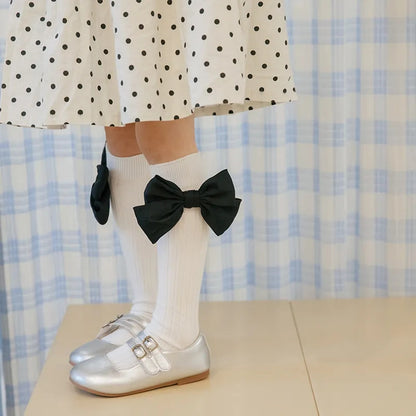 Satin bow socks