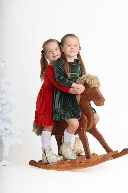 Golden glow Girls glitter sparkle boots