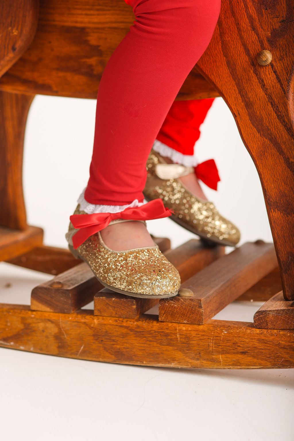 Charlotte glitter flats with interchangable satin bow