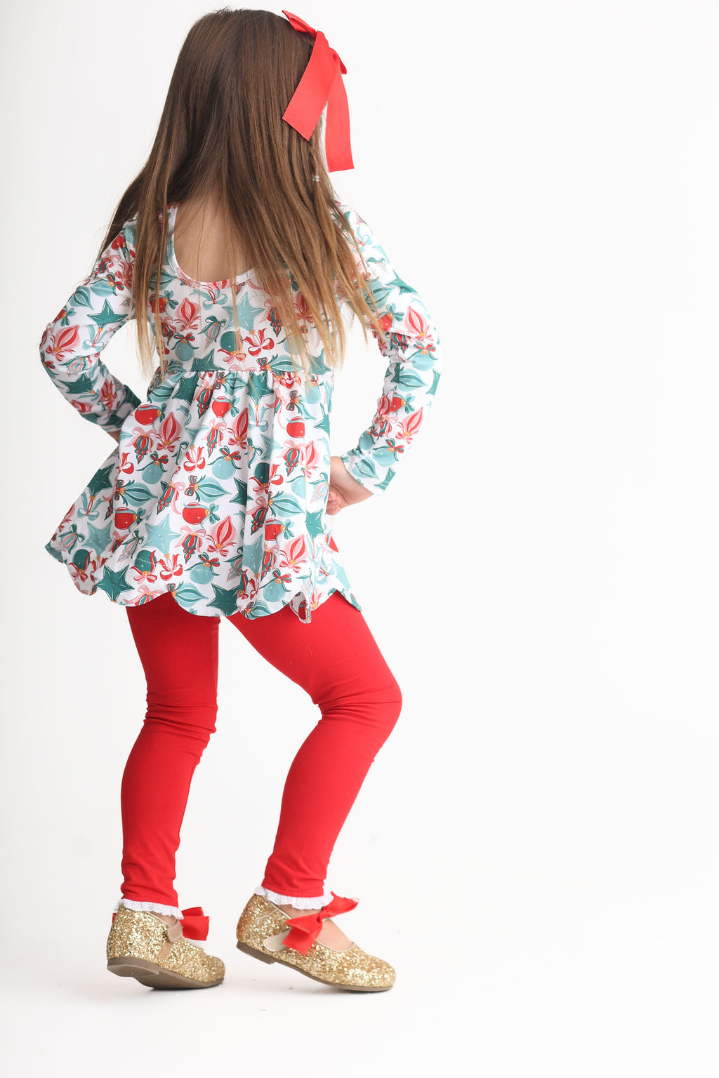 Charlotte glitter flats with interchangable satin bow