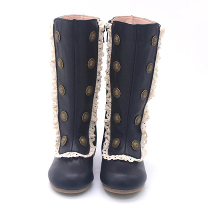 Analise Leather Button Boots ready to ship