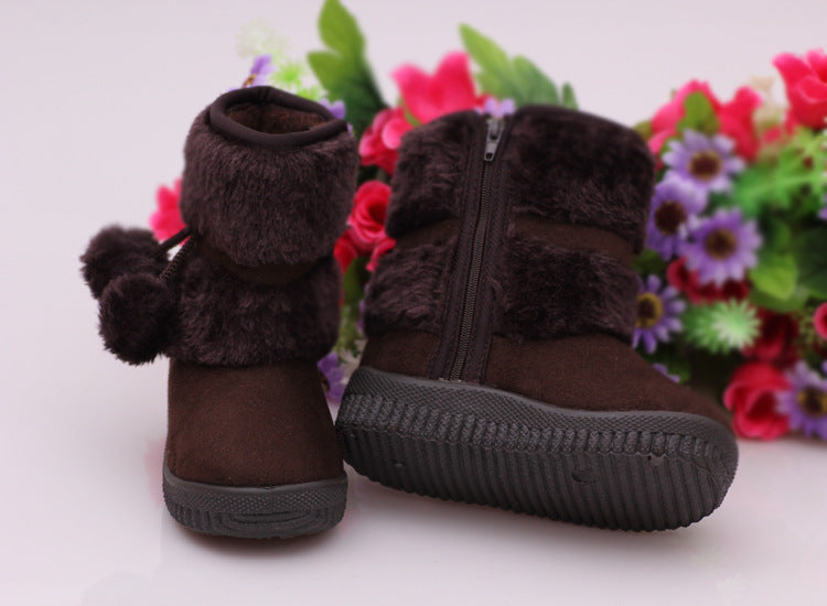 Fuzzy Pom Pom boots (purple, hot pink, beige, light pink dark brown)