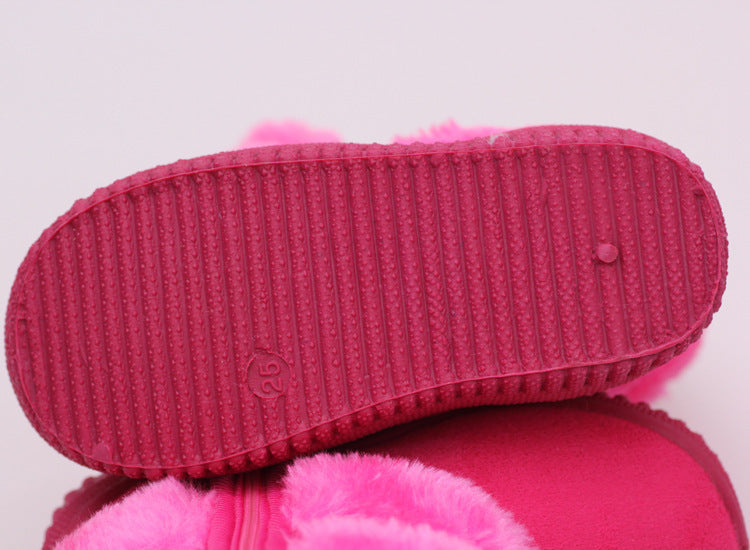 Fuzzy Pom Pom boots (purple, hot pink, beige, light pink dark brown)