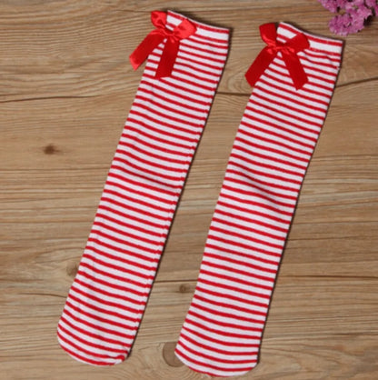 Striped bow socks