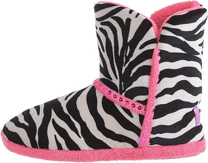 M&F Western Blazin Roxx Kid's Zebra Slipper Boots - XSmall 10/11