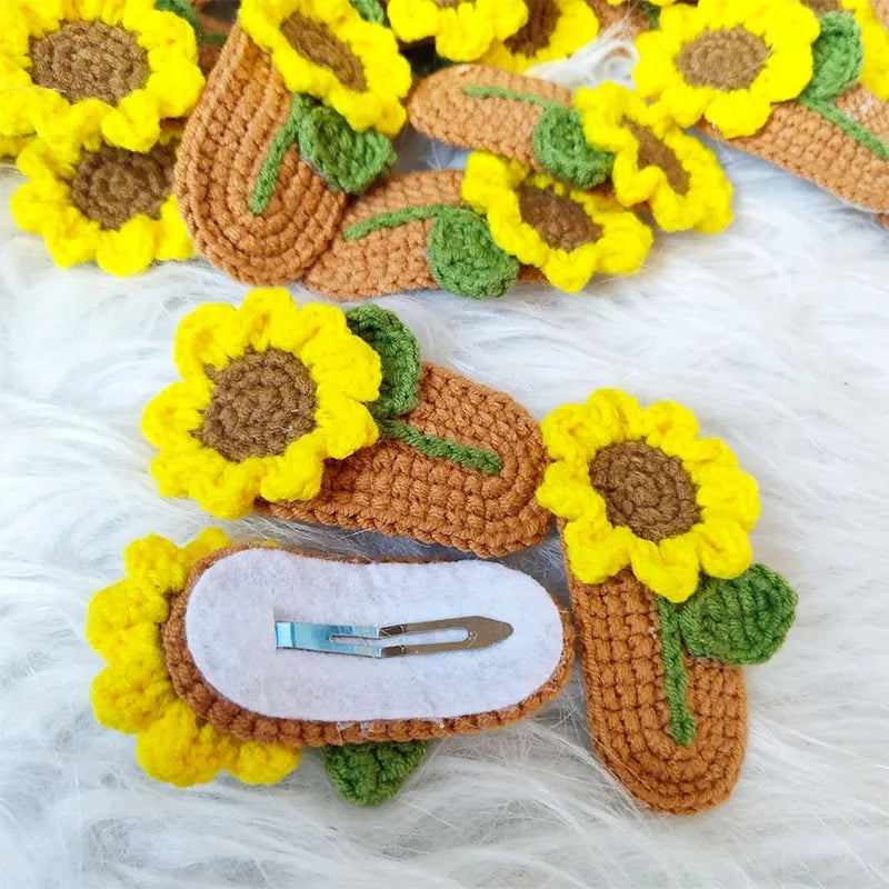 Sunflower Crochet Hair clip