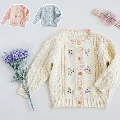 Spring Crochet embroidered Cardigans