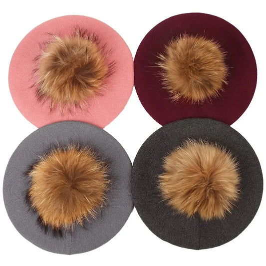 Fur pom beret - Adult