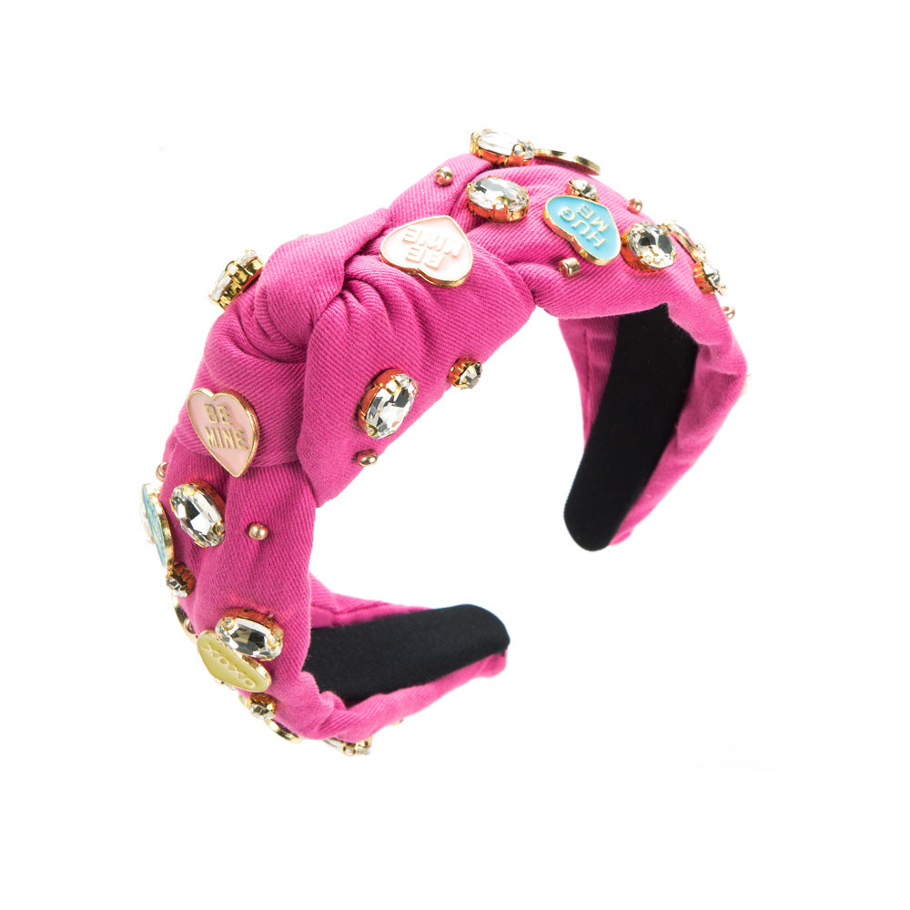 Conversation hearts Bling knot headband