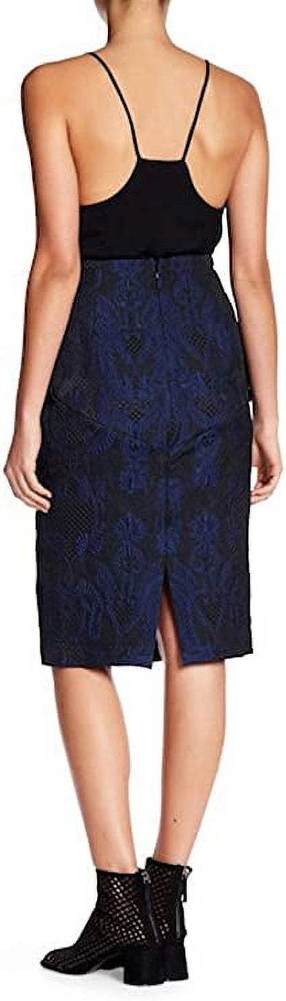 Kendall & Kylie Peplum Jacquard Pencil Skirt Black Multi - Medium