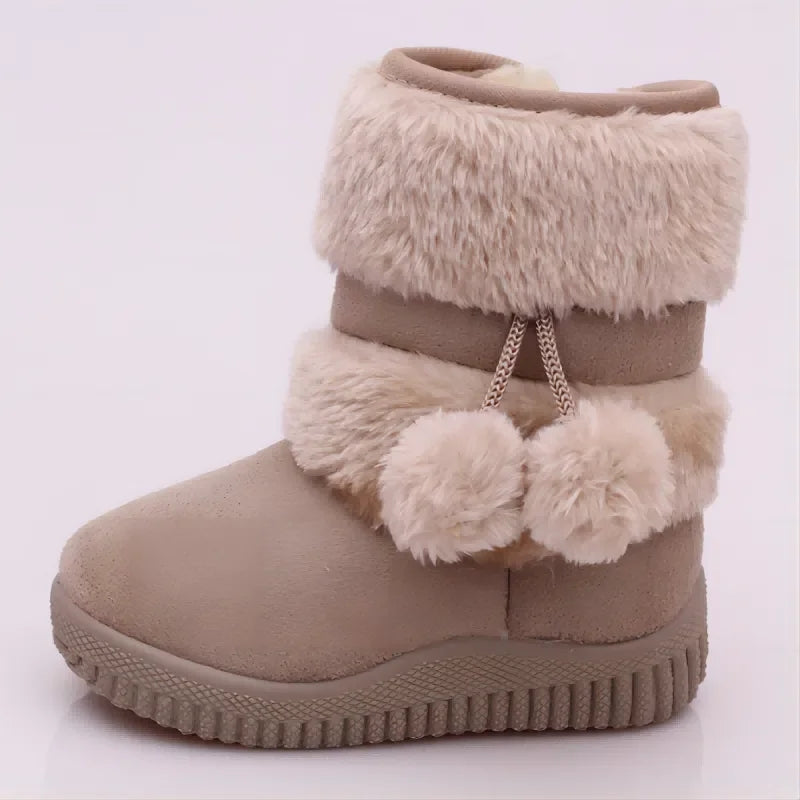 Fuzzy Pom Pom boots (purple, hot pink, beige, light pink dark brown)