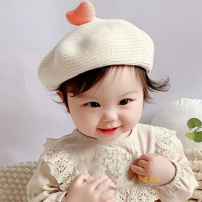 Ribbed heart beret