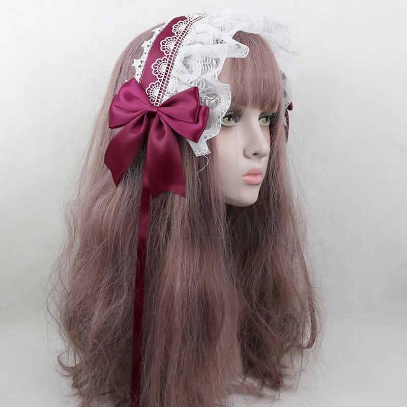 Ribbon lace headpiece with clips