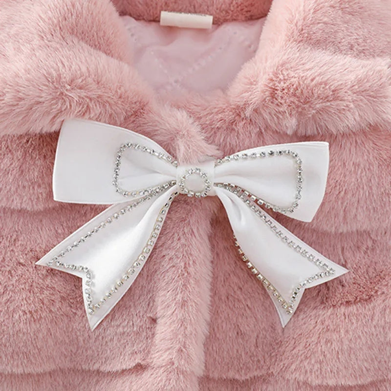 Faux fur bow coat