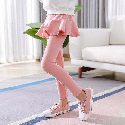 Skirted fleece lined leggings