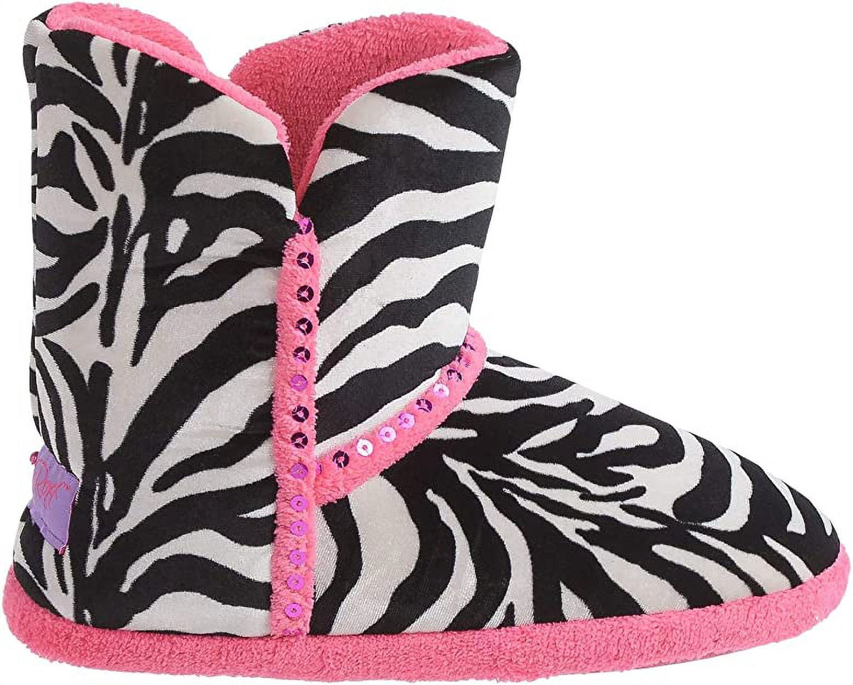 M&F Western Blazin Roxx Kid's Zebra Slipper Boots - XSmall 10/11