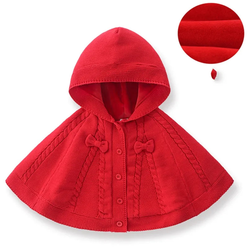 Red sweater hooded cape