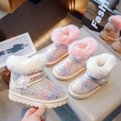 Frost Glitter Winter furry boots
