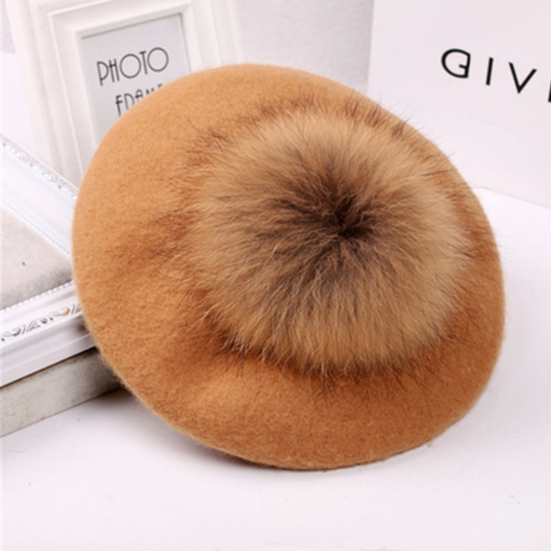 Fur pom beret - Adult