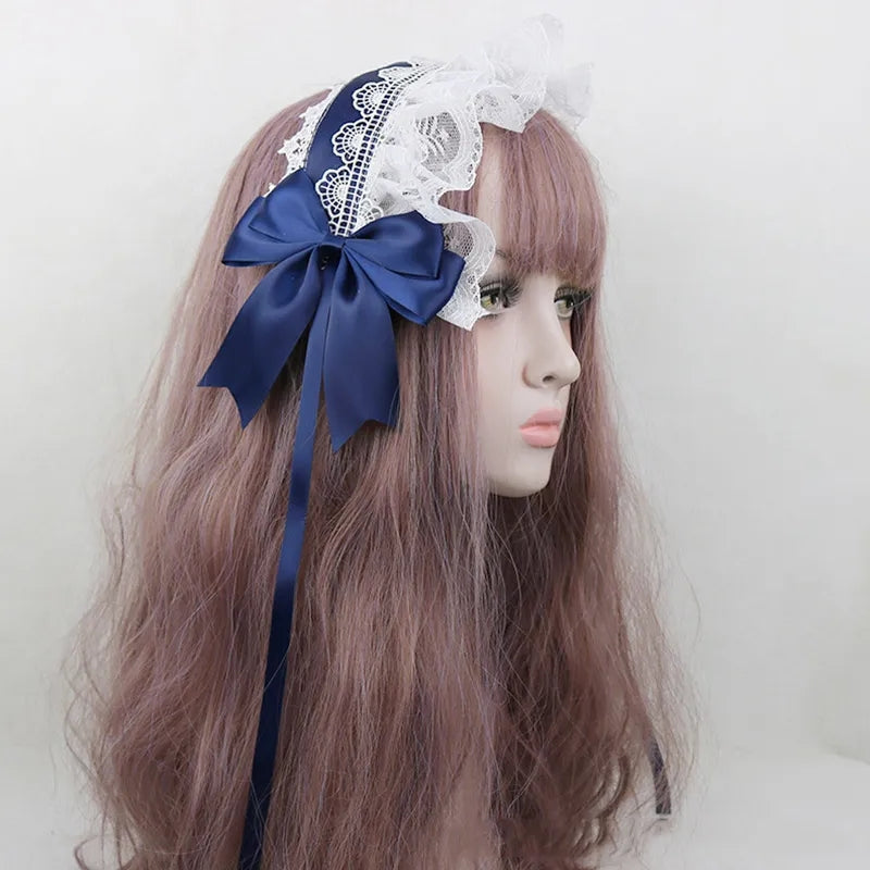 Ribbon lace headpiece with clips