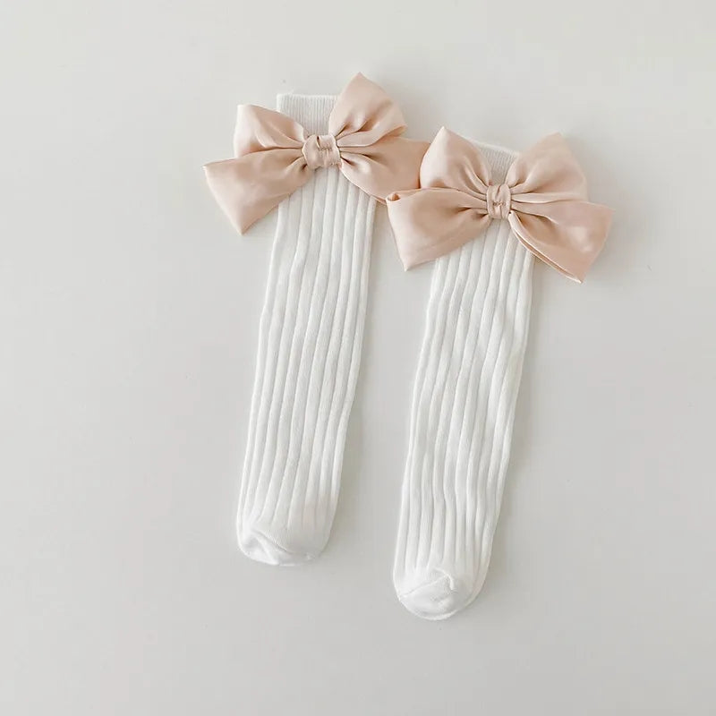 Satin bow socks