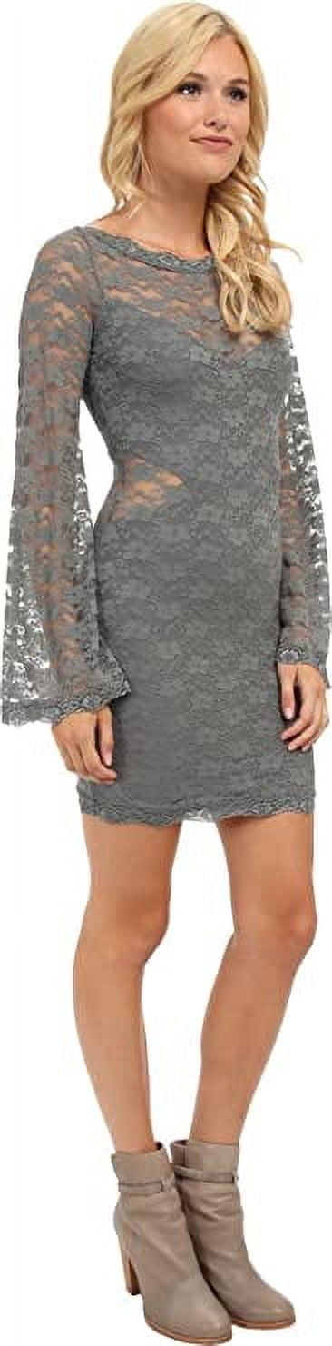 Free People Women's Lovely in Lace Bodycon Dress Slate Dress Large (12)