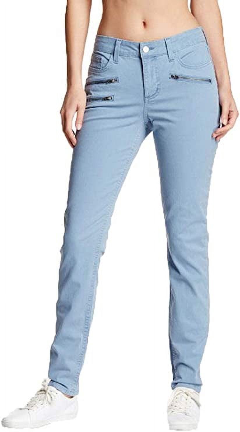 NYDJ 'Ami' Zip Detail Colored Stretch Super Skinny Jeans, 2 Azure