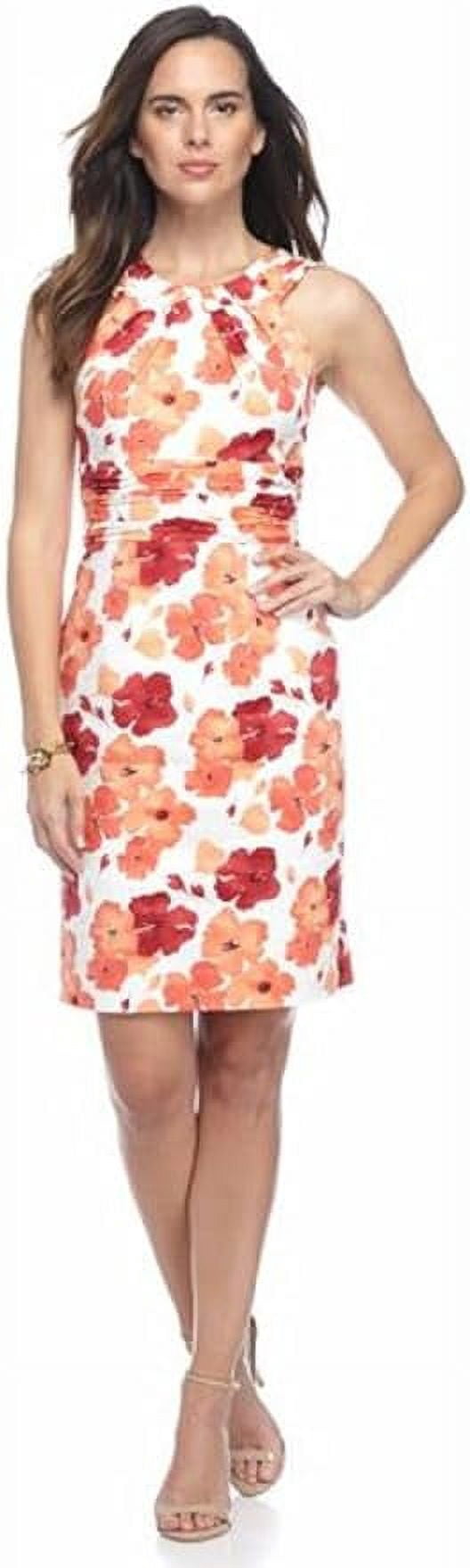 Adrianna Papell Cutaway Floral Sheath Dress, Size 8