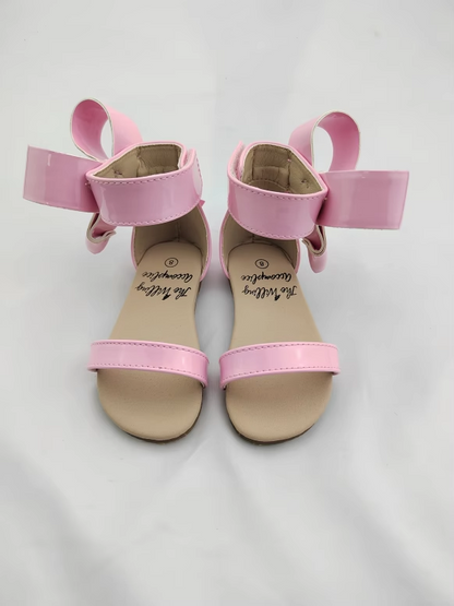 Natalie Patent Leather Bow Sandal - ready to ship