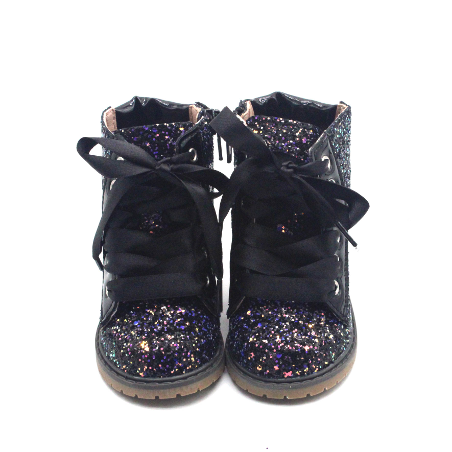 Glitter combat boots