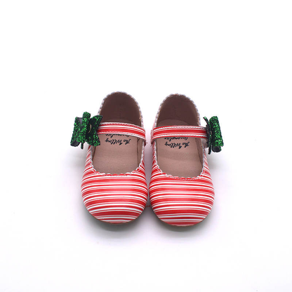 Candy Cane Cece shoes with interchangable bow