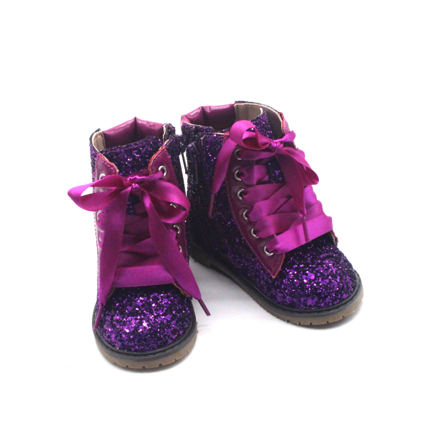 Glitter combat boots