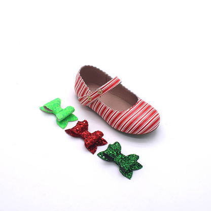 Candy Cane Cece shoes with interchangable bow