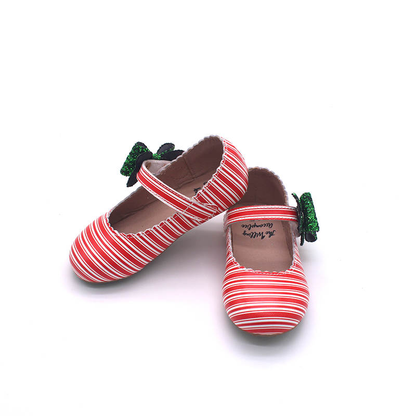 Candy Cane Cece shoes with interchangable bow