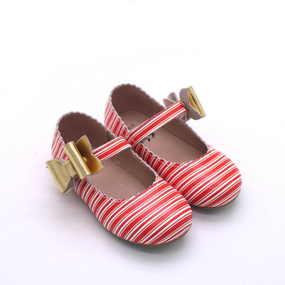 Candy Cane Cece shoes with interchangable bow