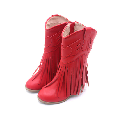 Jolene Fringe Leather Cowgirl Boots white - NEW STYLE