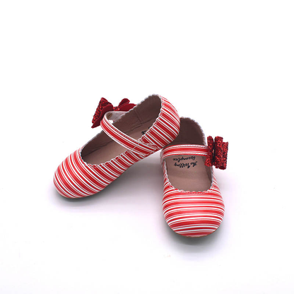 Candy Cane Cece shoes with interchangable bow