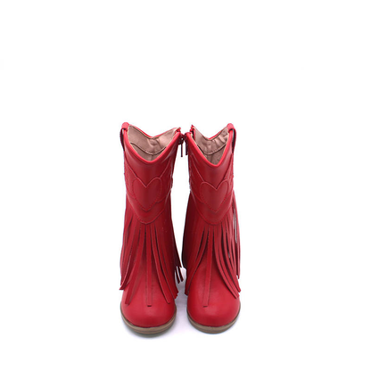 Jolene Fringe Leather Cowgirl Boots white - NEW STYLE