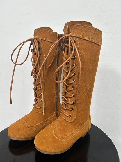 Elena Suede Lace-up Boots