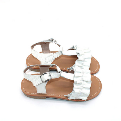 Adalynn Girls Ruffle Leather Sandal