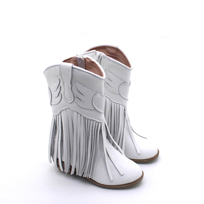 Jolene Fringe Leather Cowgirl Boots - runs narrow, size up!