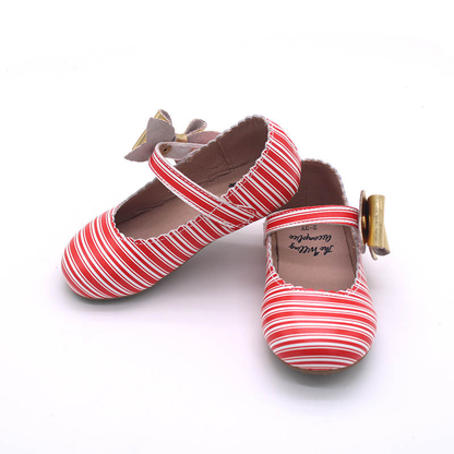 Candy Cane Cece shoes with interchangable bow