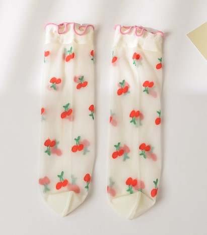 Fruit mesh socks ruffle top