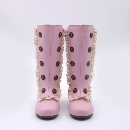 Analise Leather Button Boots ready to ship