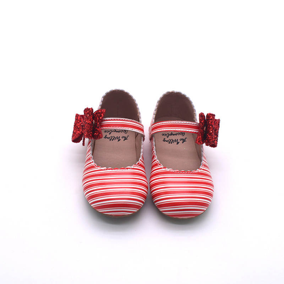 Candy Cane Cece shoes with interchangable bow